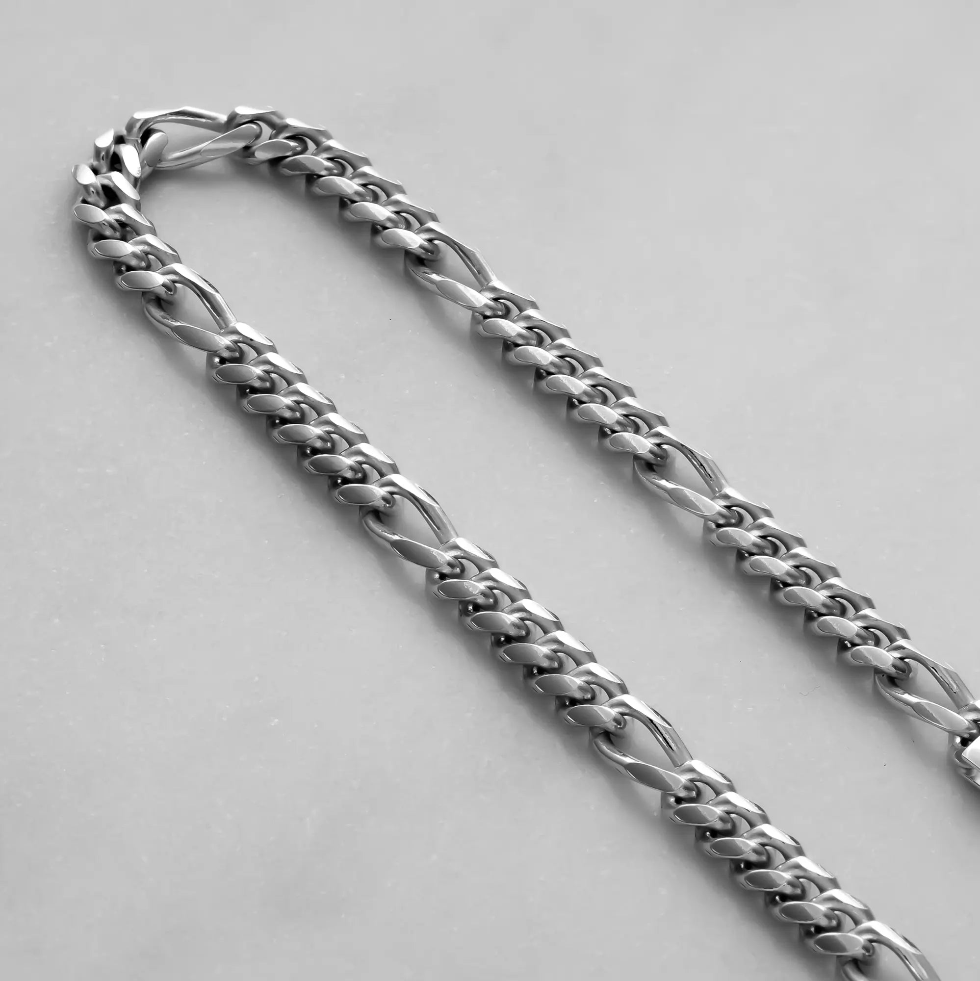 5mm Figaro Silver Bracelet