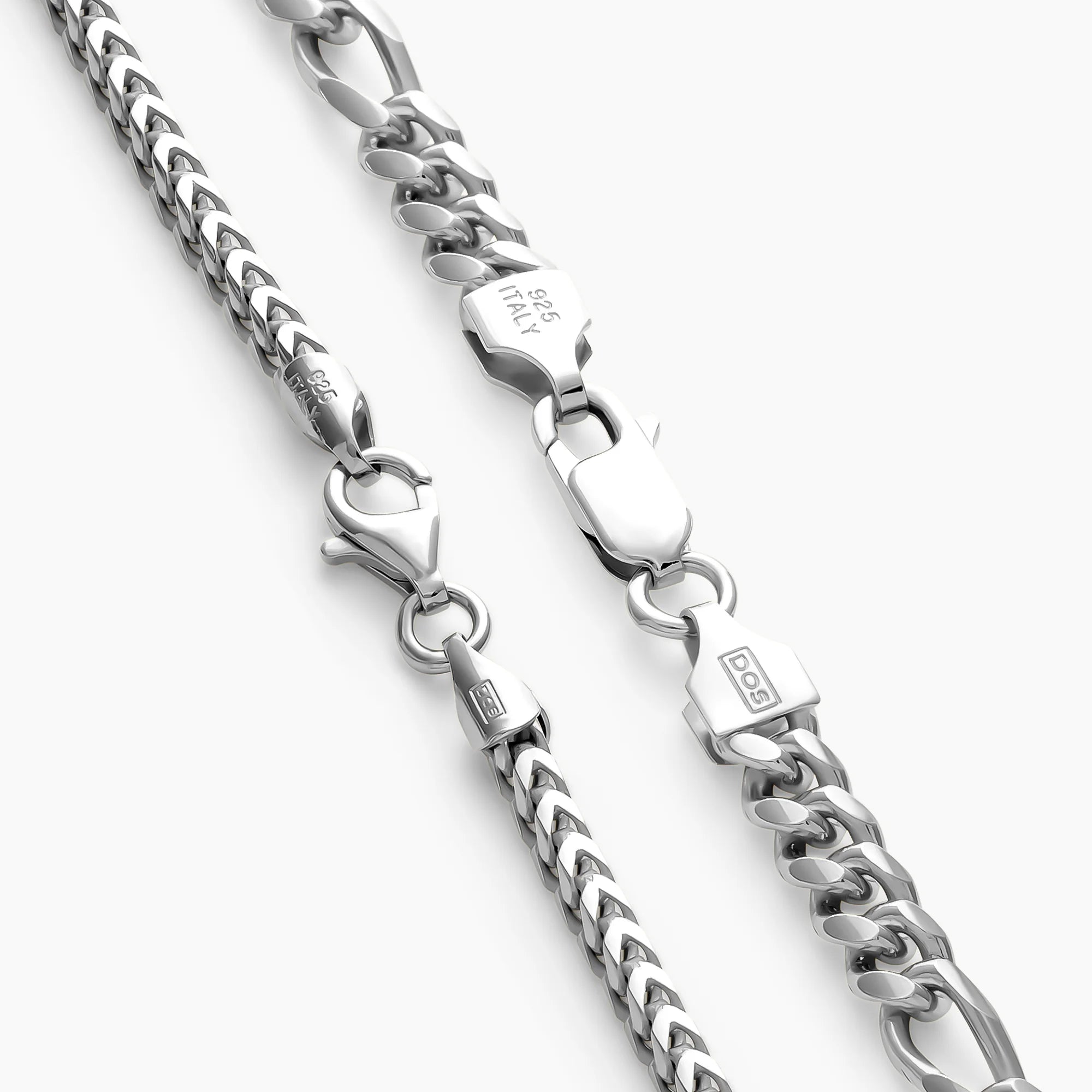 Clasps on the Figaro + Franco chain in 925 sterling silver