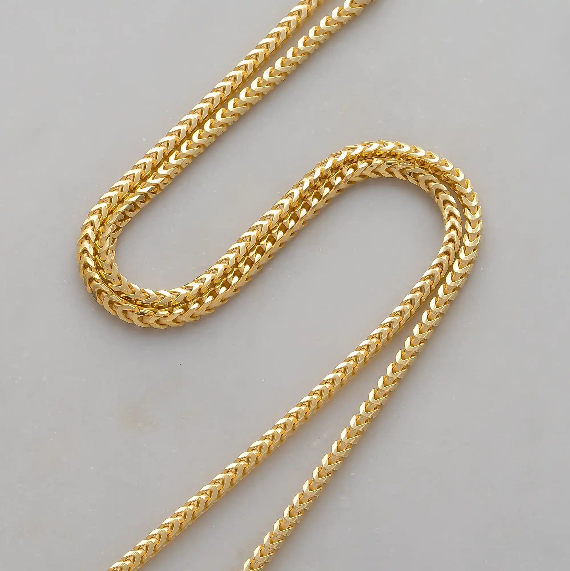 2.5mm Franco Chain in 18k Gold Vermeil
