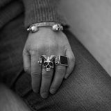 Horned Plague Skull Ring