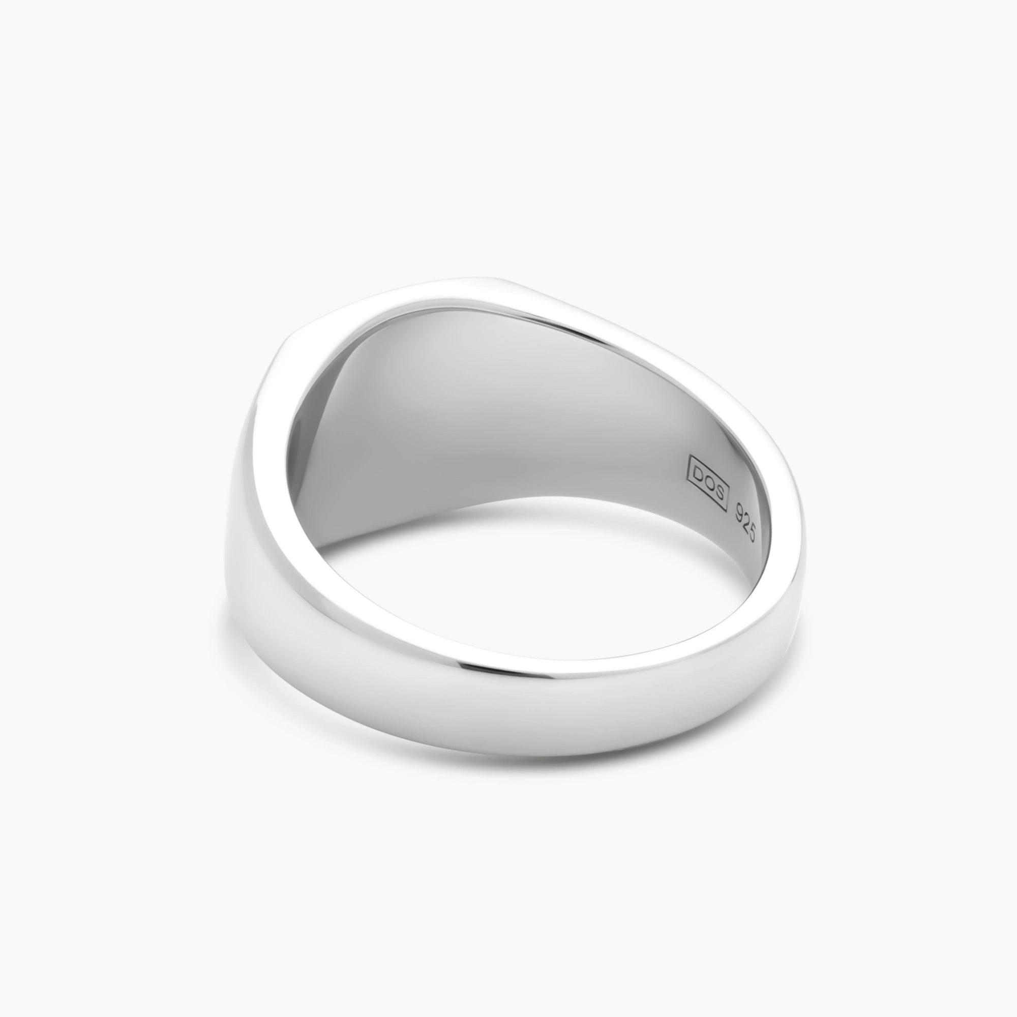 Howlite Signet Ring 12mm Sterling Silver - Back