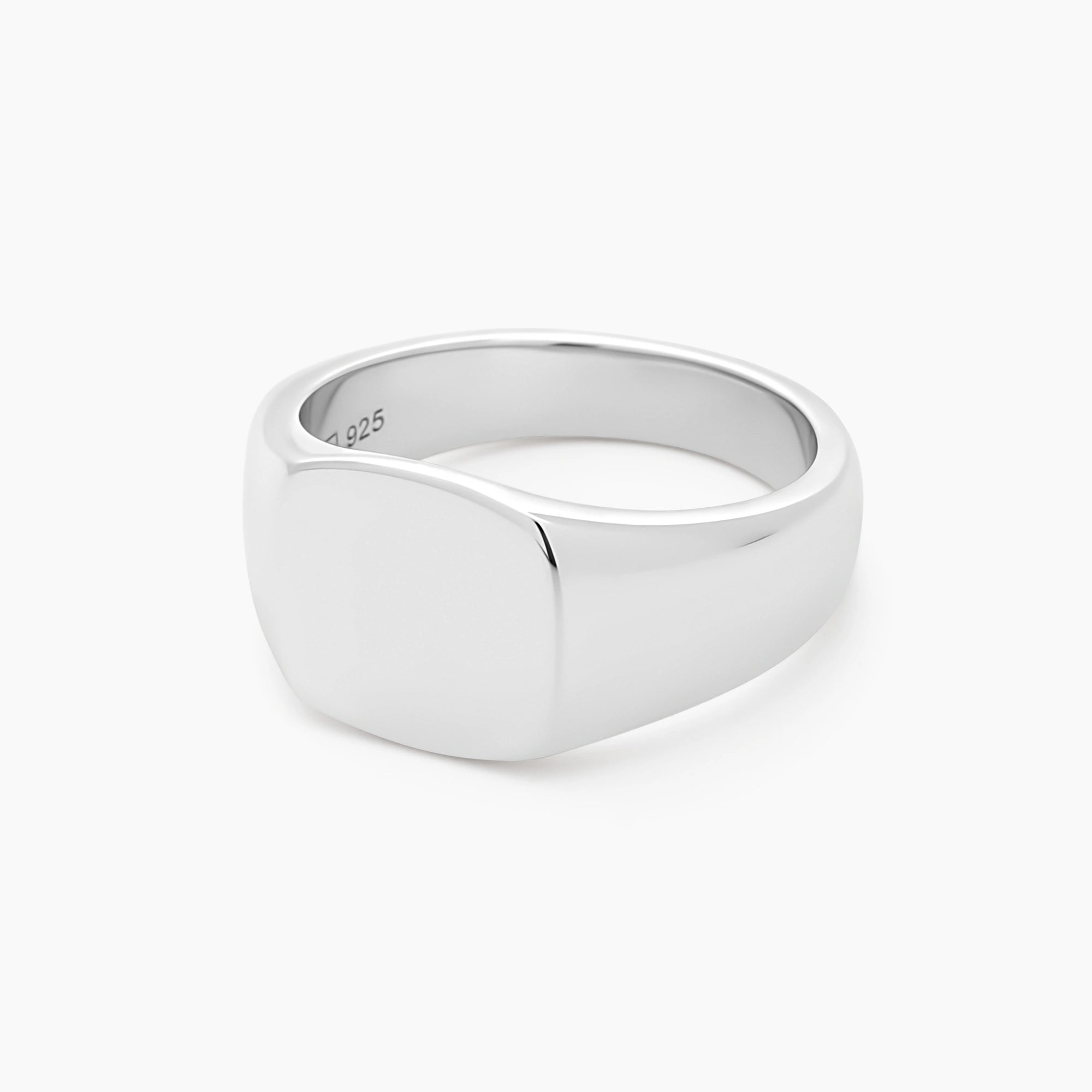 Polished Signet Ring Sterling Silver - Side