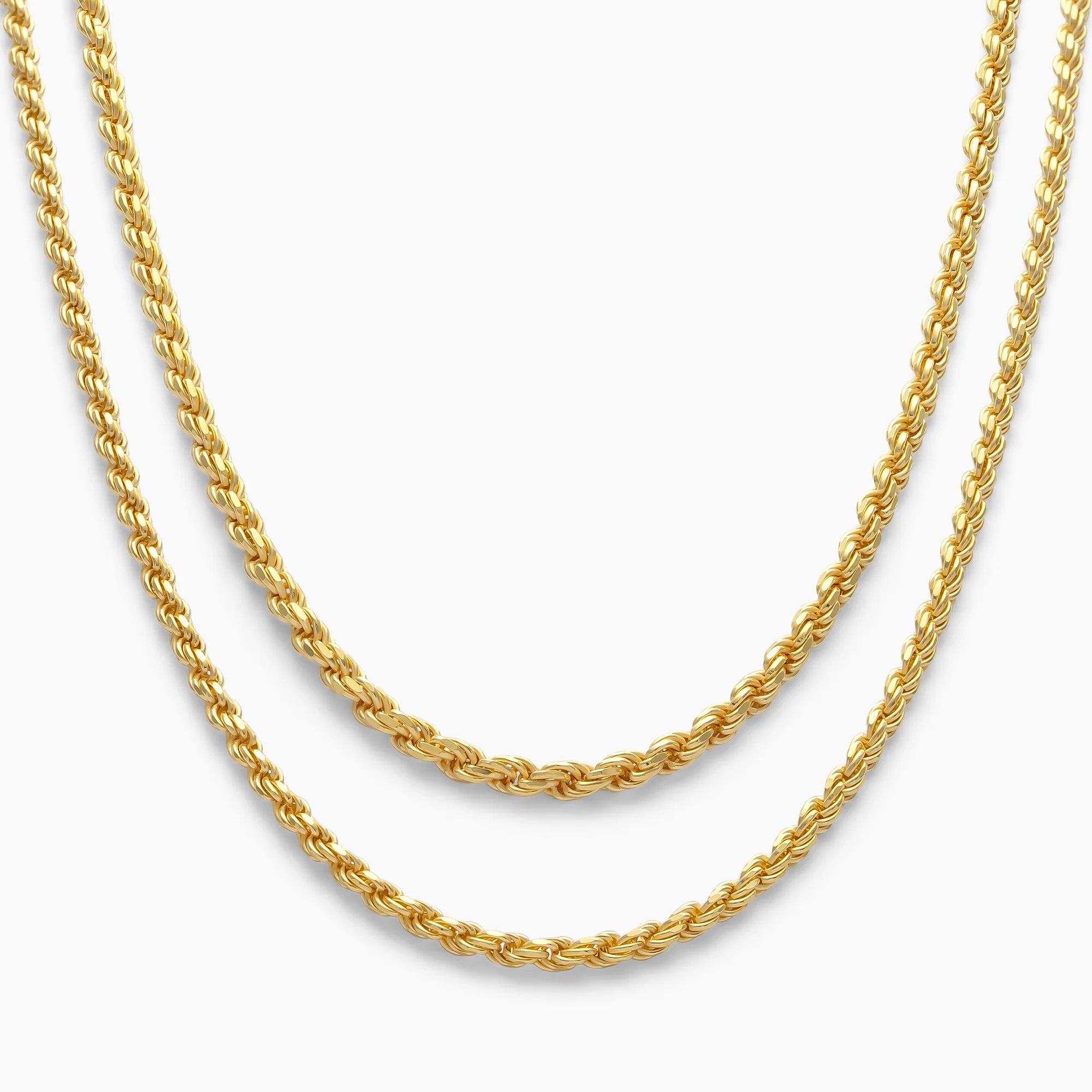 Rope Chain Stack in 18k Gold Vermeil
