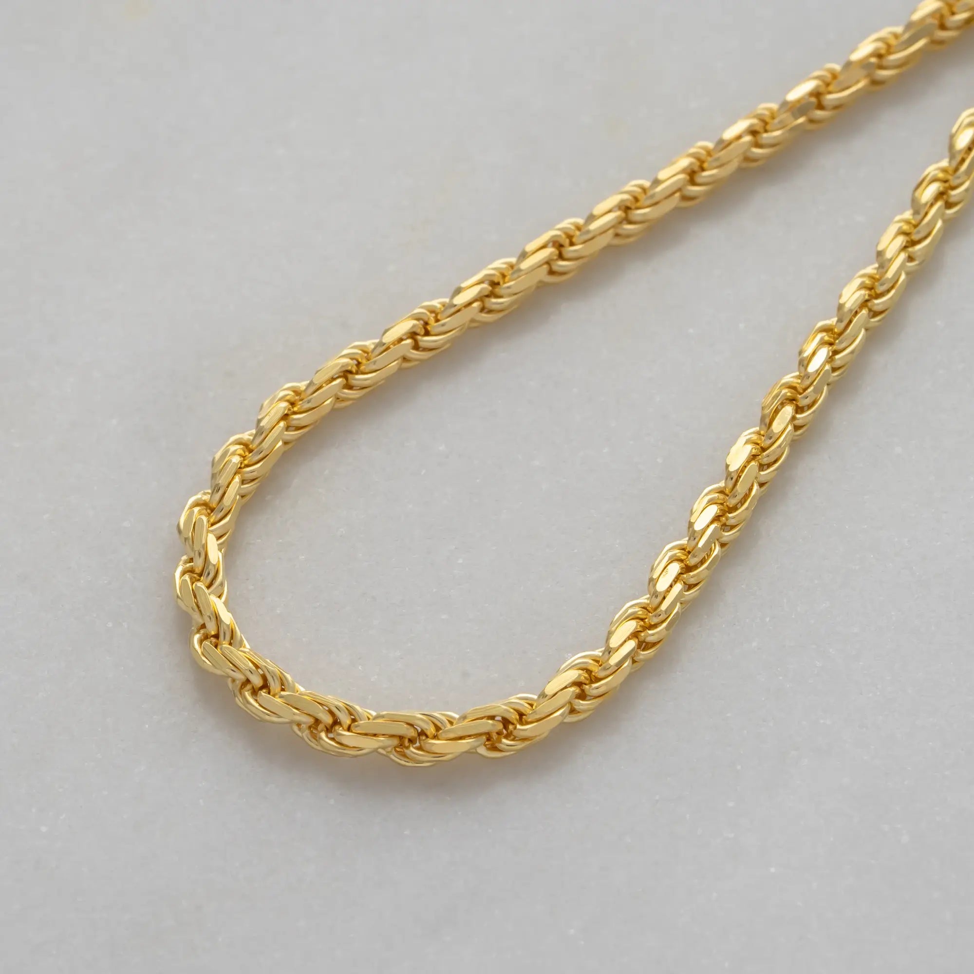 Rope Bracelet 2.5mm in 18k Gold Vermeil Zoomed