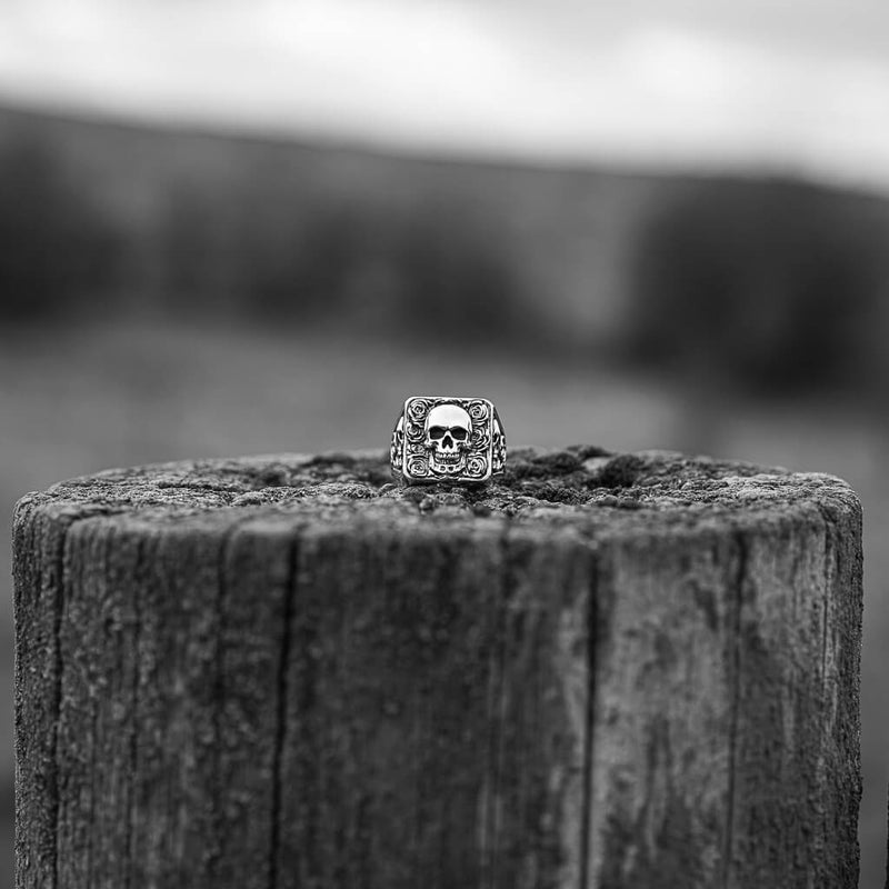 skull rose ring 