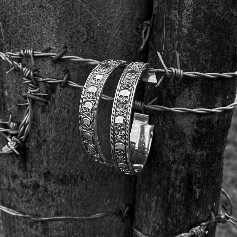 Skull With Roses Bangle