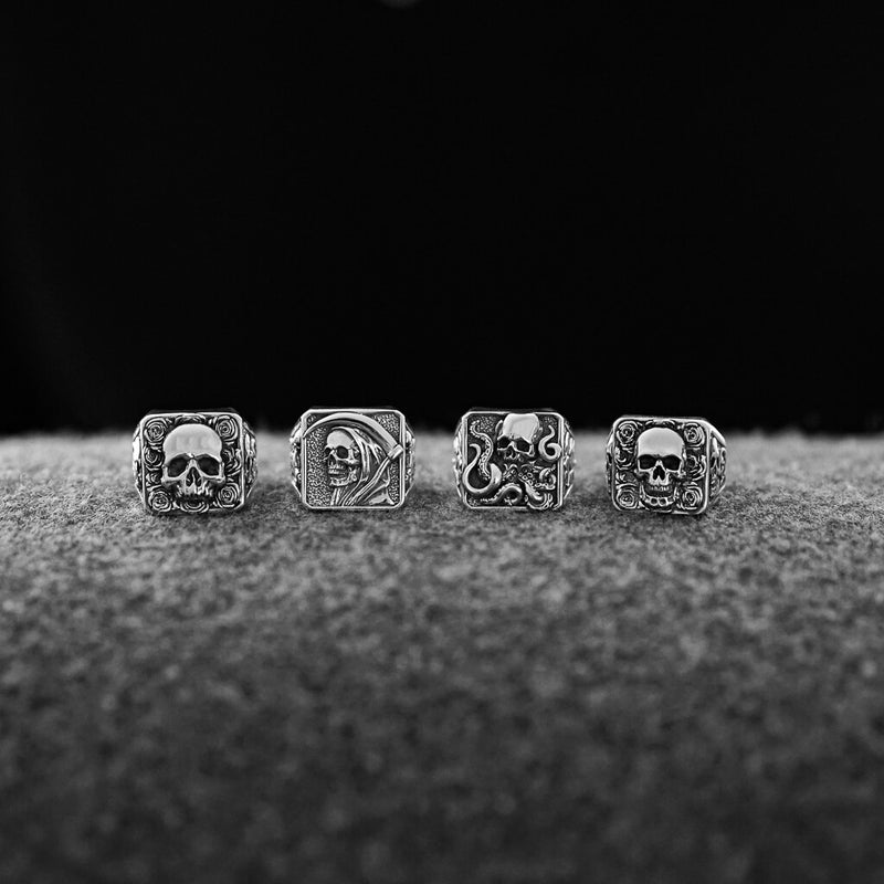 Plague Skull Rose Ring